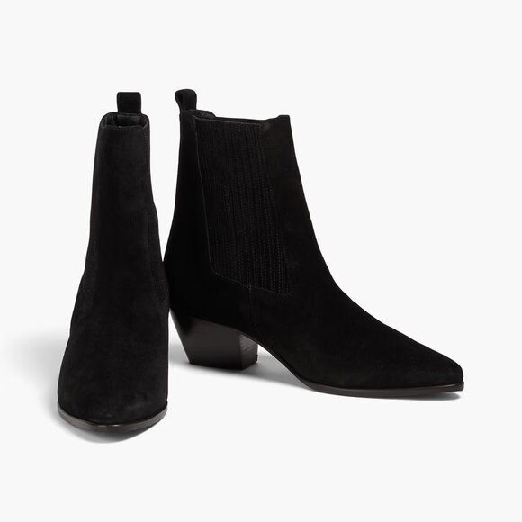 🖤 Sandro Black Suede Ankle Boots – Size 37 (US 6.5–7) – Minimal & Chic - Picture 2 of 8
